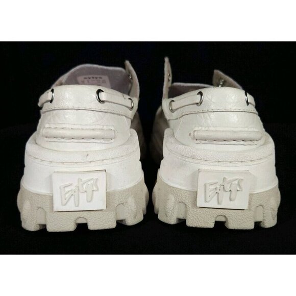 Eytys Mykonos Loafers 35 5.5 White Grained Leather Shoes - Picture 5 of 11